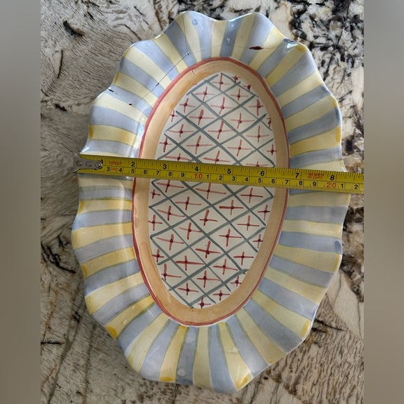 MacKenzie Childs Scalloped Serving Dish - Picture 3 of 3